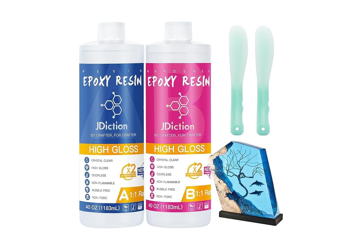 Epoxy Resin 5LB- Epoxy Resin Kit Crystal Clear, Non Toxic, Bubble Free Epoxy Resin for Art Craft, Jewelry Making, River Tabletop, Christmas G