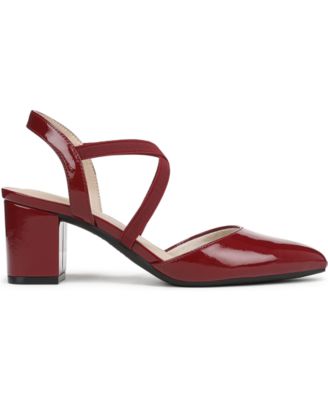 Women's April Block Heel Ankle Strap Slingback Pumps