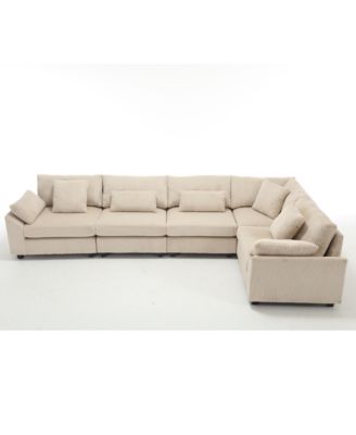 101" Corduroy Modular Deep Seating Sectional Sofa