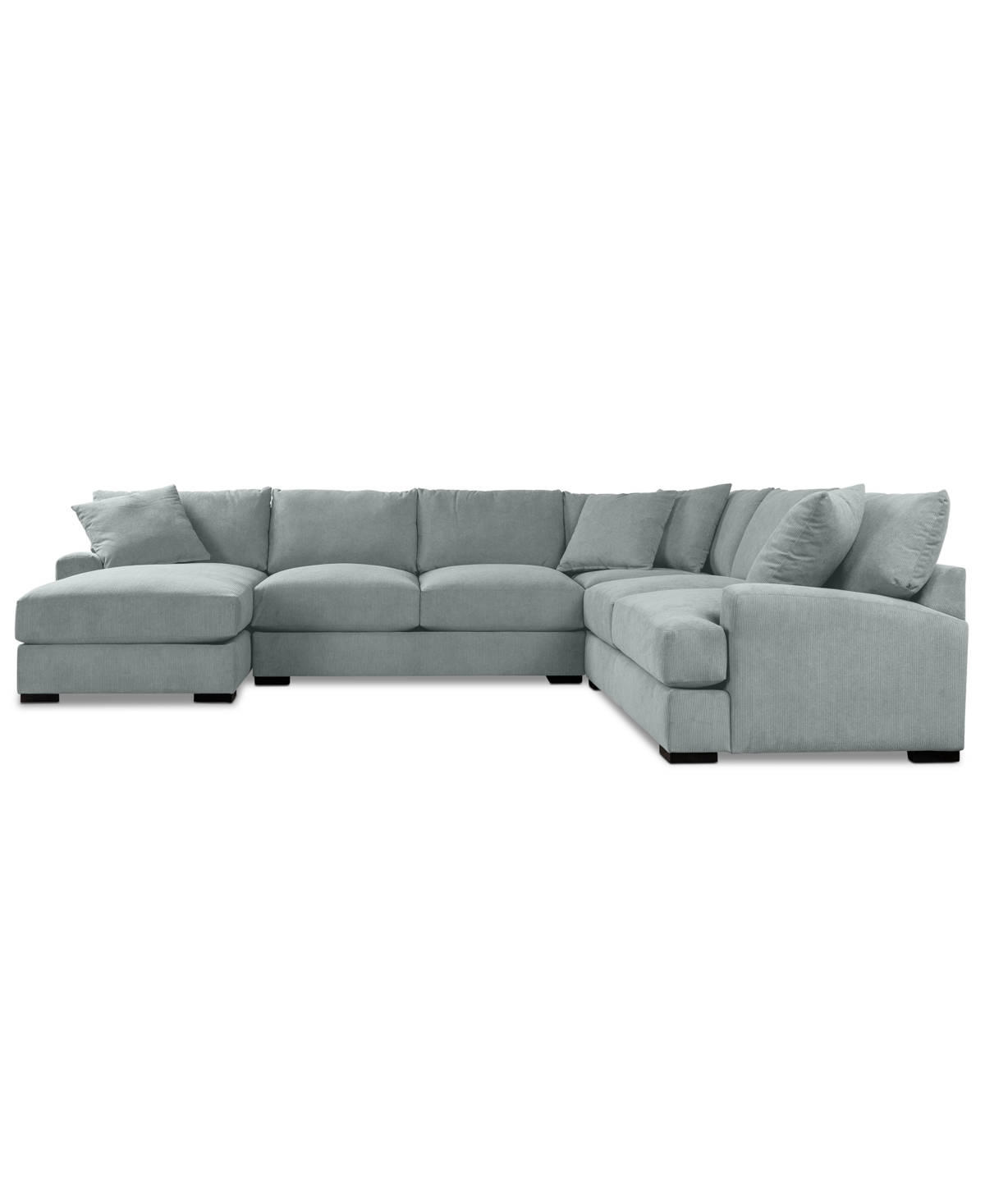 Macy's Rhyder 4-pc. Fabric Chaise Sectional With Apartment Sofa, Exclusively At