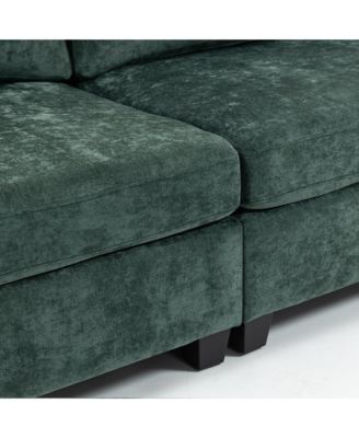 Streamdale 111.42x32.28" 3-Seater Chenille Sofa - Comfy, Cloud-Soft, with Side Pocket