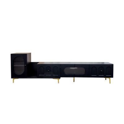 Extendable Wooden TV Stand – Rectangle Media Console with Storage for Living Room & Bedroom