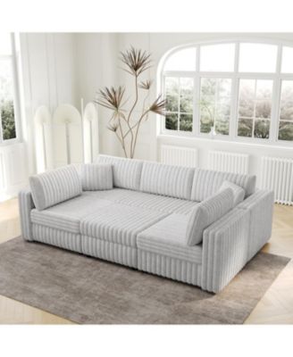 6-Person U-Shaped Sofa with Ottoman, Modern Comfort and Style, 106.3" x 30.7