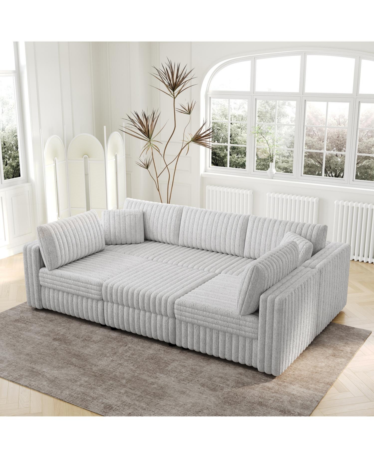 Streamdale Furniture 6-Person U-Shaped Sofa with Ottoman, Modern Comfort and Style, 106.3" x 30.7