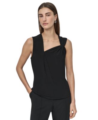 DKNY - Petite Asymmetric Sleeveless Top