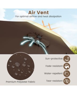 Outdoor Heavy Duty Market Umbrella with Crank Handle and 8 Sturdy Ribs