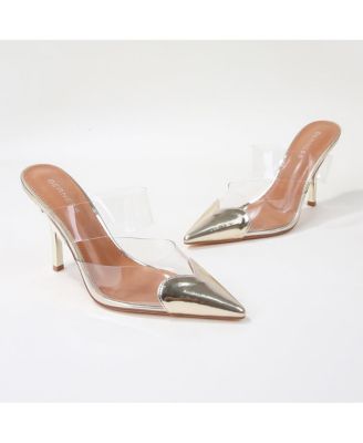 Canice Heart Tipped Clear Mules