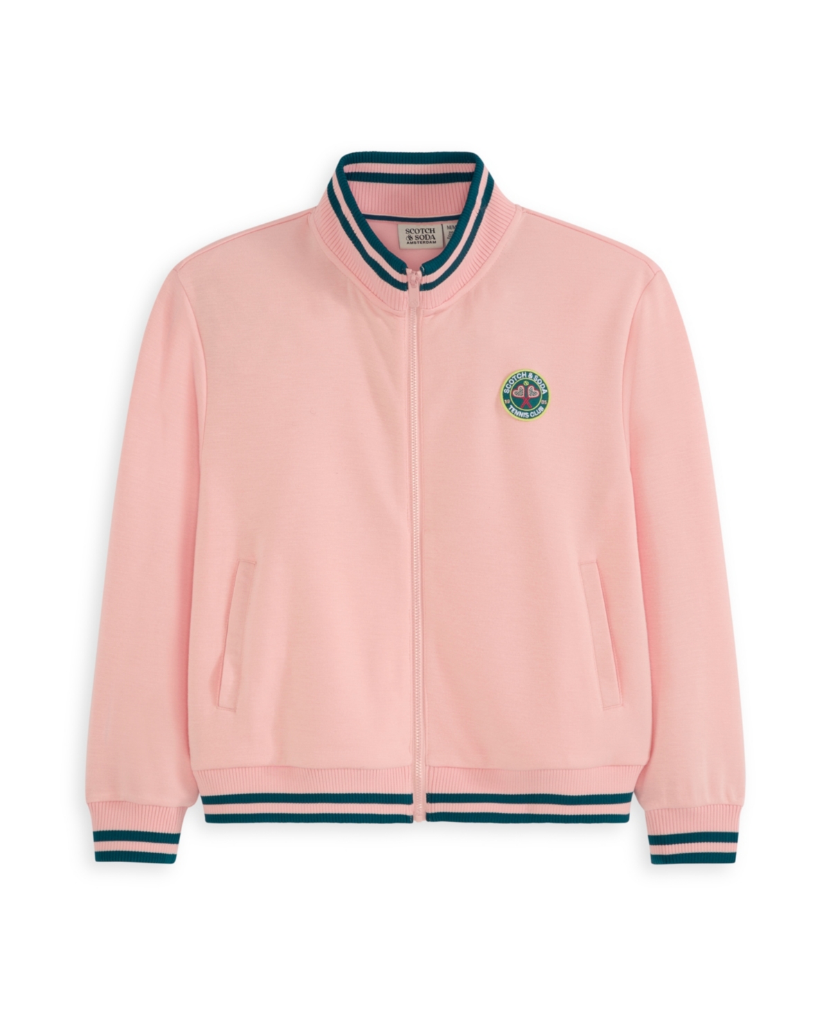 Scotch & Soda Big Girls Tennis Group Double Jacket In Pink