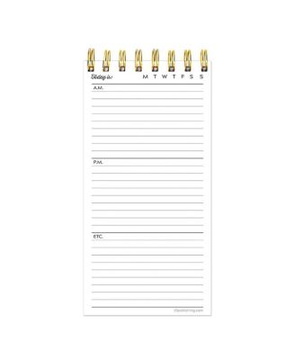 Blue Boho Stripe Undated Daily Agenda Notepad Planner