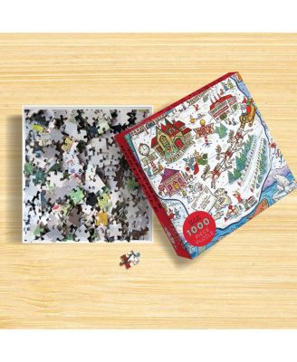 1000 Piece Greetings From The North Pole Map Christmas Jigsaw Puzzle