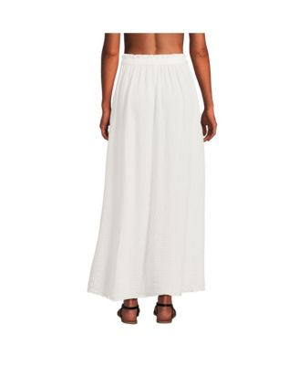 Женская облегающая юбка макси для плавания из хлопчатобумажной ткани Lands' End