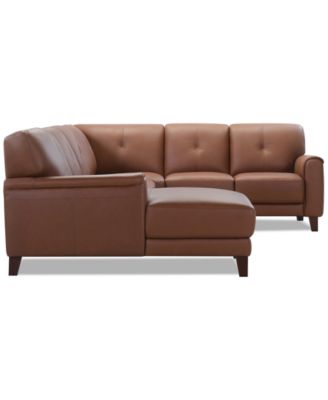 Ashlinn 4-Pc. Leather Chaise Sectional, Exclusively at Macy's