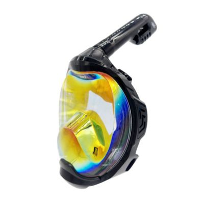 180degree(s) Moflow Plus Irridium Full Face Snorkel Mask - Panoramic View, CO2-Free, 4X Oxygen, Anti-Fog, Dry Snorkel, Camera Mount, Silicone, Premium Straps