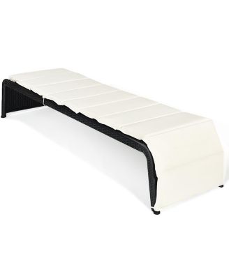 2PCS Adjustable Rattan Recliner Chaise Lounge Chair w/ Cushion Outdoor Patio