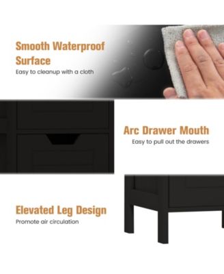 Bathroom Wooden Floor Cabinet Multifunction Storage Rack Stand Organizer