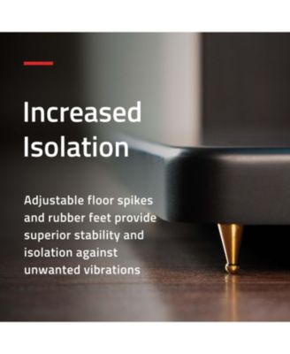 Floor Speaker Stands for Surround Sound and Bookshelf Speakers with Solid Construction, Adjustable Floor Spikes, Rubber Isolation Feet, Cable Management, Square Base - Matte Black/Pair (SS05S)