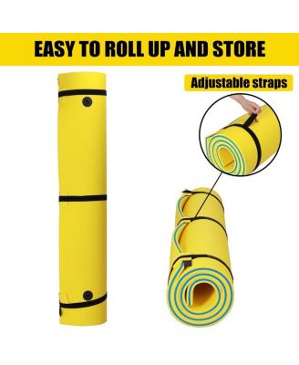 Yellow Water Floating Mat Foam Pad, 9x6FT Bouncy Tear-Resistant XPE Foam
