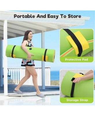 Green Water Floating Mat Foam Pad, 8x4FT Bouncy Tear-Resistant XPE Foam