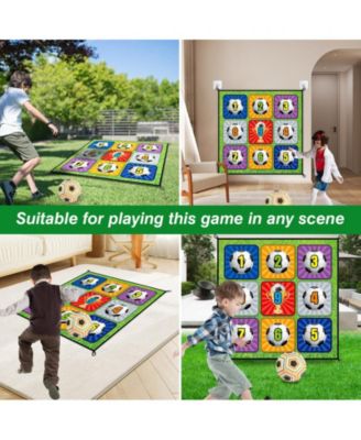 Sticky Soccer Ball Game Mat Set - 59"x59" Indoor/Outdoor Soccer Training Toy with Adhesive Balls | No Inflation Needed | Perfect Backyard & Birthday Gift for Kids Ages 3-8