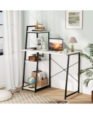 Computer Desk with Shelves and 3-Tier Storage Bookshelf