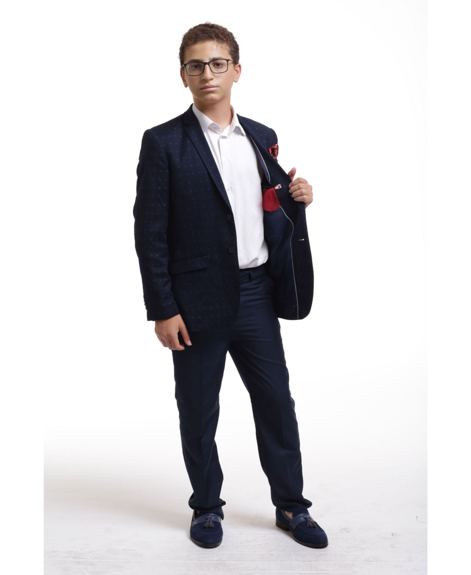 Boys Navy Slim Fit Classic Sports Coat
