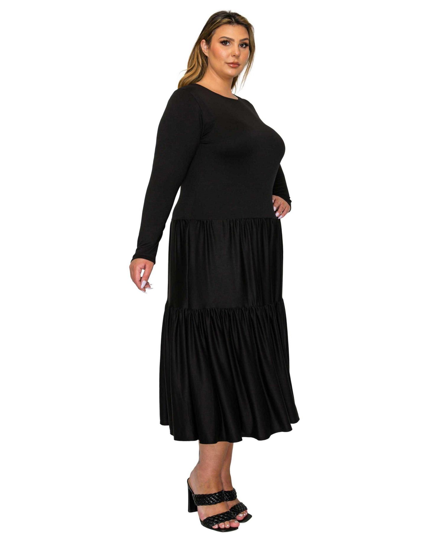 Plus Size Eliana Tiered Midi Dress