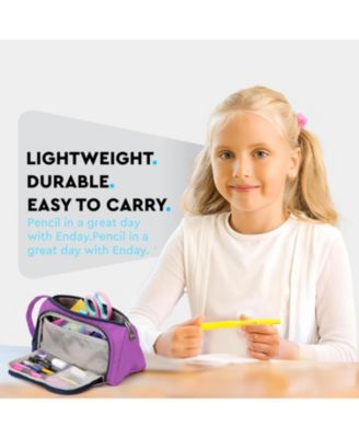 Big Capacity Pencil Case, 3 Compartments Pencil Bags with Zipper, Large Capacity Pencil Pouch, Cute Pencil Case Organizer, Zipper Pencil Pouches, Pink