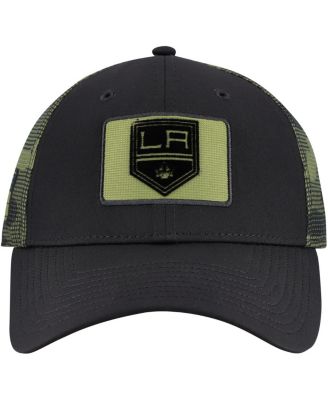 Мужская черная шляпа Fanatics Los Angeles Kings Authentic Pro Military с регулируемой степенью защиты от фанатиков