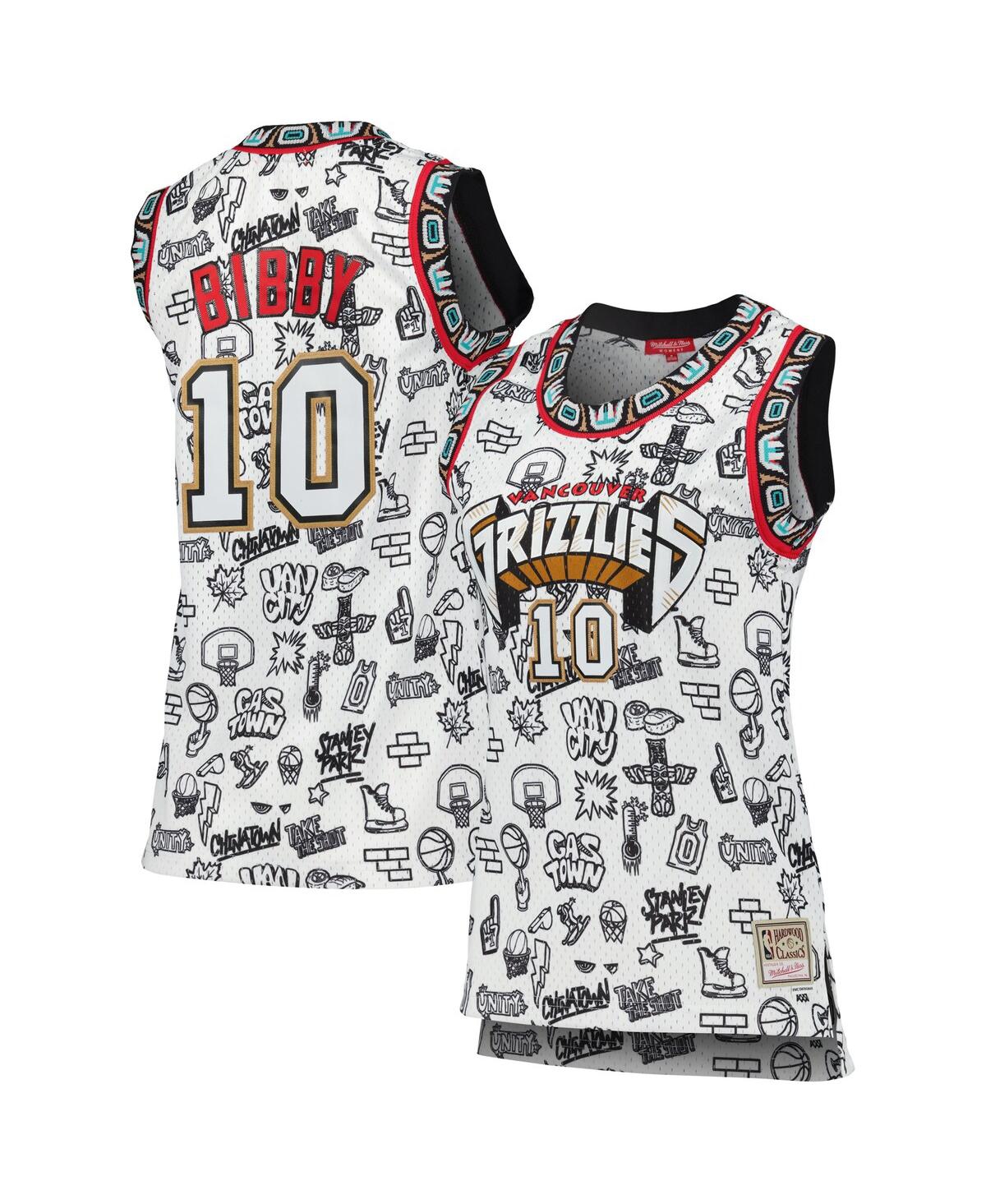 Women's Mike Bibby White Vancouver Grizzlies 1998 Doodle Swingman Jersey - White