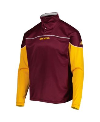 Мужская темно-бордовая куртка Adidas Arizona State Sun Devils AEROREADY из трикотажа с застежкой на пуговицы
