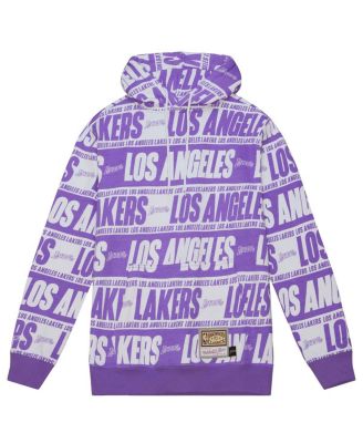 Фиолетовый Митчелл & Несс мужские Лос-Анджелес Лейкерс деревянный классика команда обернуть пуловер толстовка с капюшоном