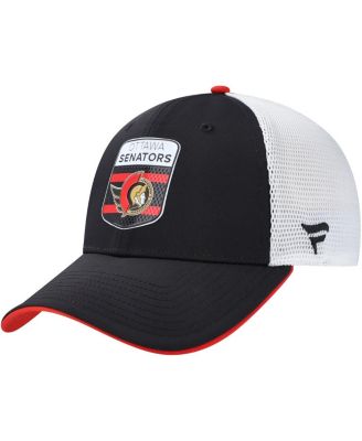 Men's Black/White Ottawa Senators Authentic Pro Draft Podium Trucker Adjustable Hat