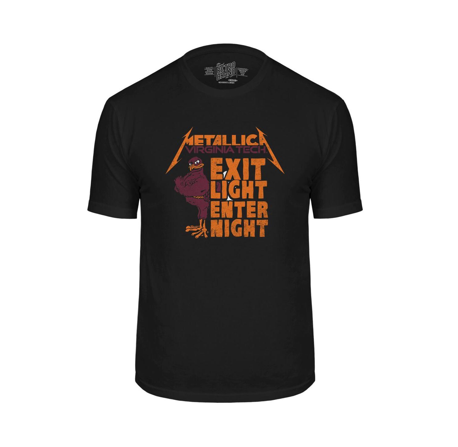 Men's Black Virginia Tech Hokies Metallica Retro T-Shirt
