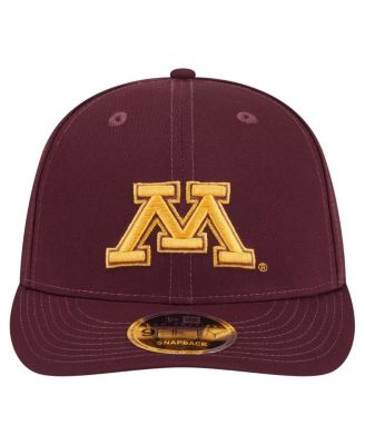 Мужская темно-бордовая кепка New Era Minnesota Golden Gophers с низкопрофильной застежкой-молнией длиной 9 футов 5 дюймов