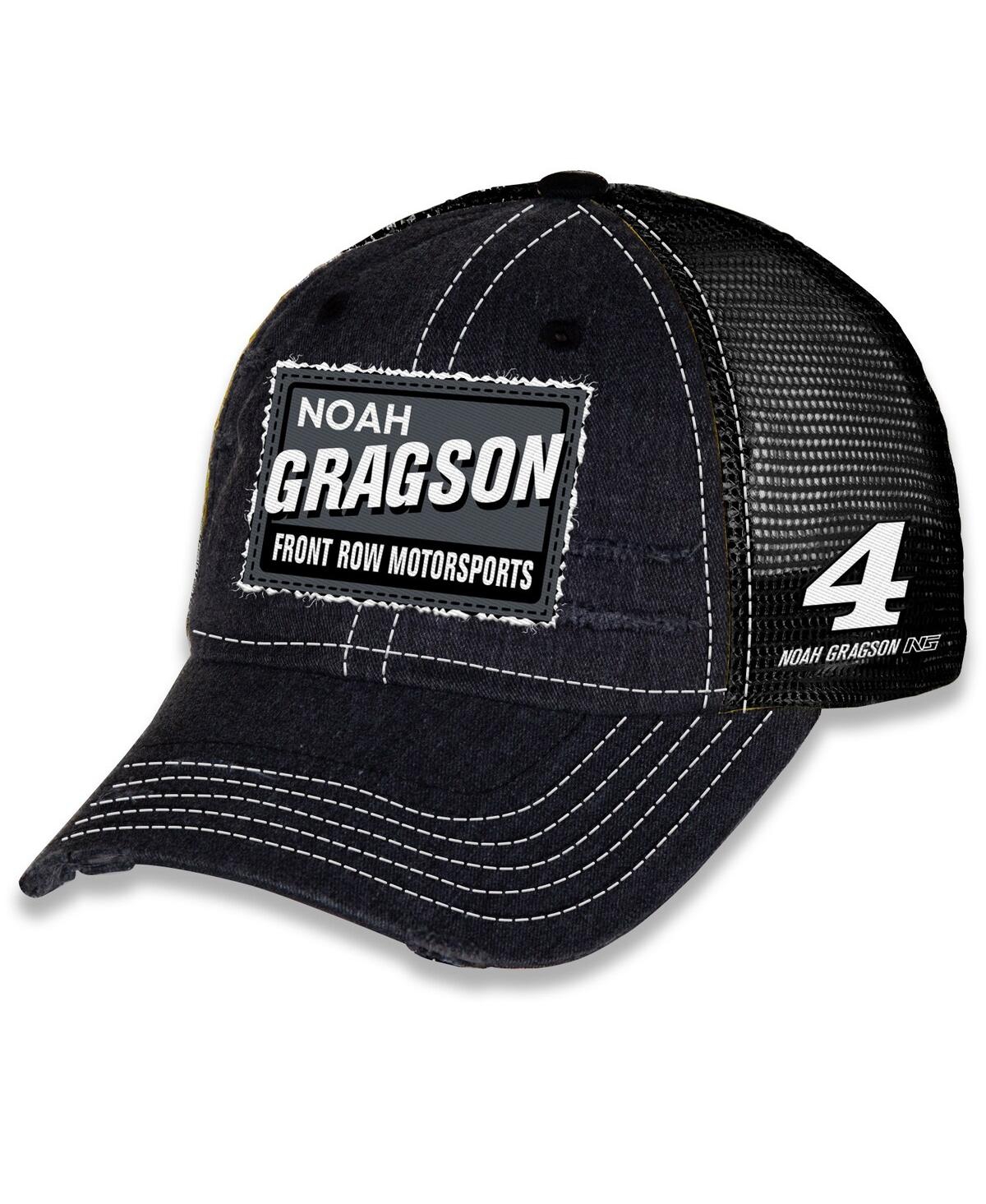 Men's and Women's Black Noah Gragson Vintage Patch Trucker Adjustable Hat - Black