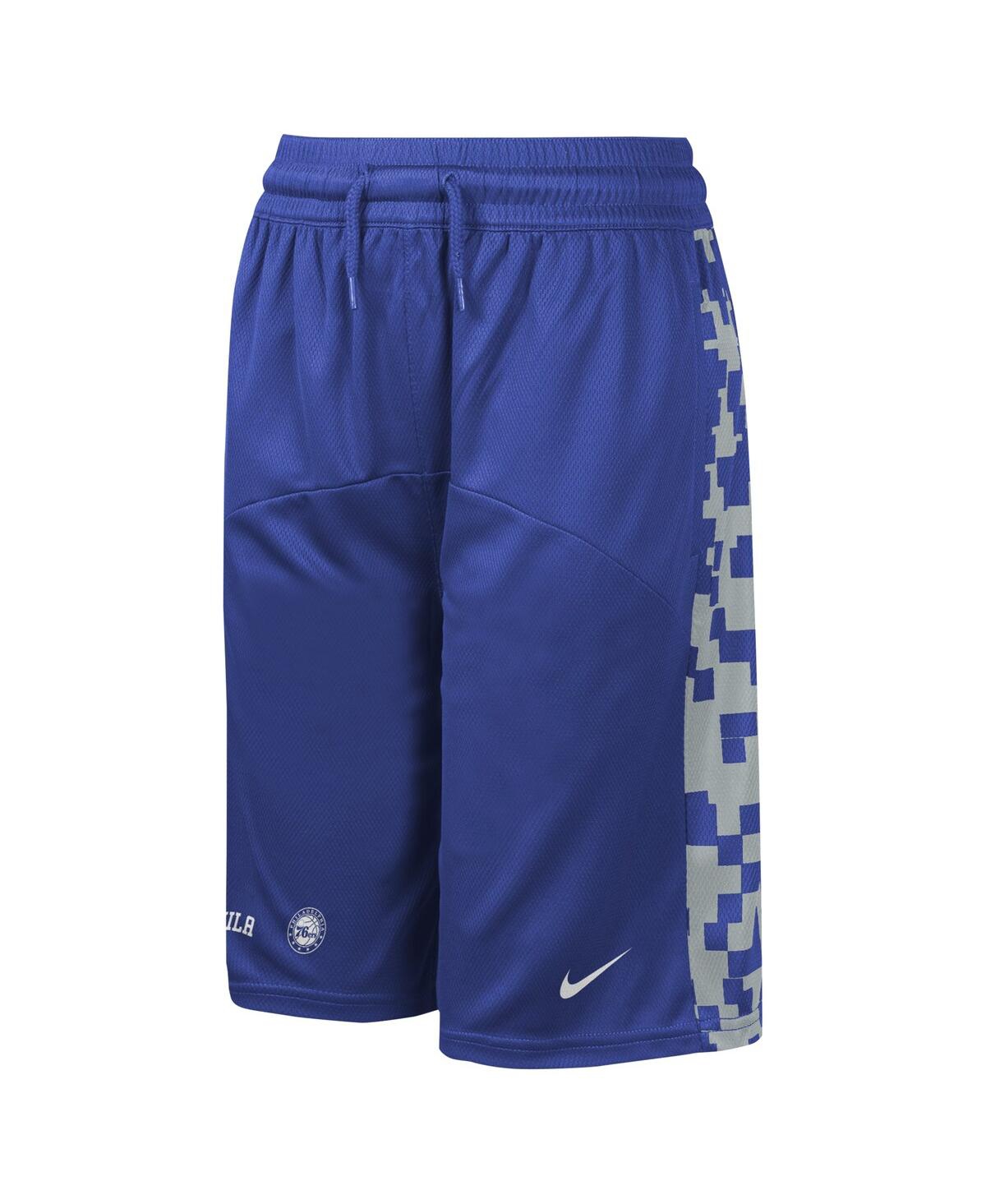 Nike Big Boys And Girls Royal Philadelphia 76ers Courtside Starting Five Team Shorts