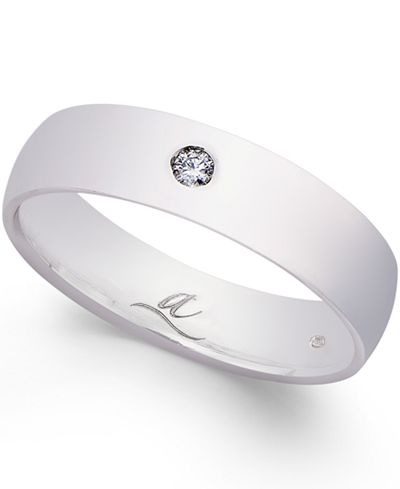 Certified Diamond Accent 5MM Dome Wedding Band in 18k White Gold