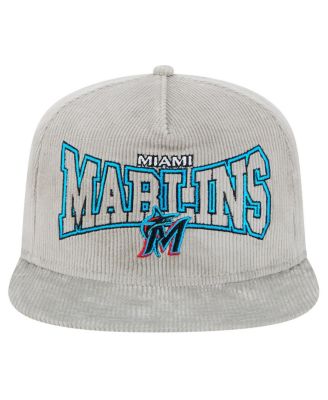 Мужская серая вельветовая бейсболка для гольфа Miami Marlins от New Era