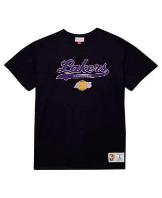 Мужская черная футболка Mitchell & Ness Los Angeles Lakers Hardwood Classics с фетровой аппликацией Slub от Mitchell & Ness