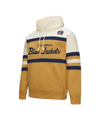 Men's Gold/Cream Columbus Blue Jackets Head Coach Pullover Hoodie
