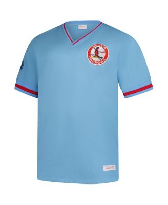 Мужская светло-голубая футболка Mitchell & Ness с V-образным вырезом St. Louis Cardinals Big Tall от Mitchell & Ness