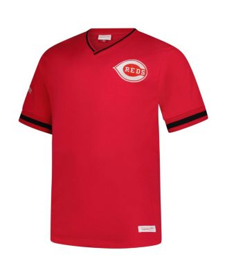 Мужская красная футболка Mitchell & Ness Cincinnati Reds Big Tall с V-образным вырезом