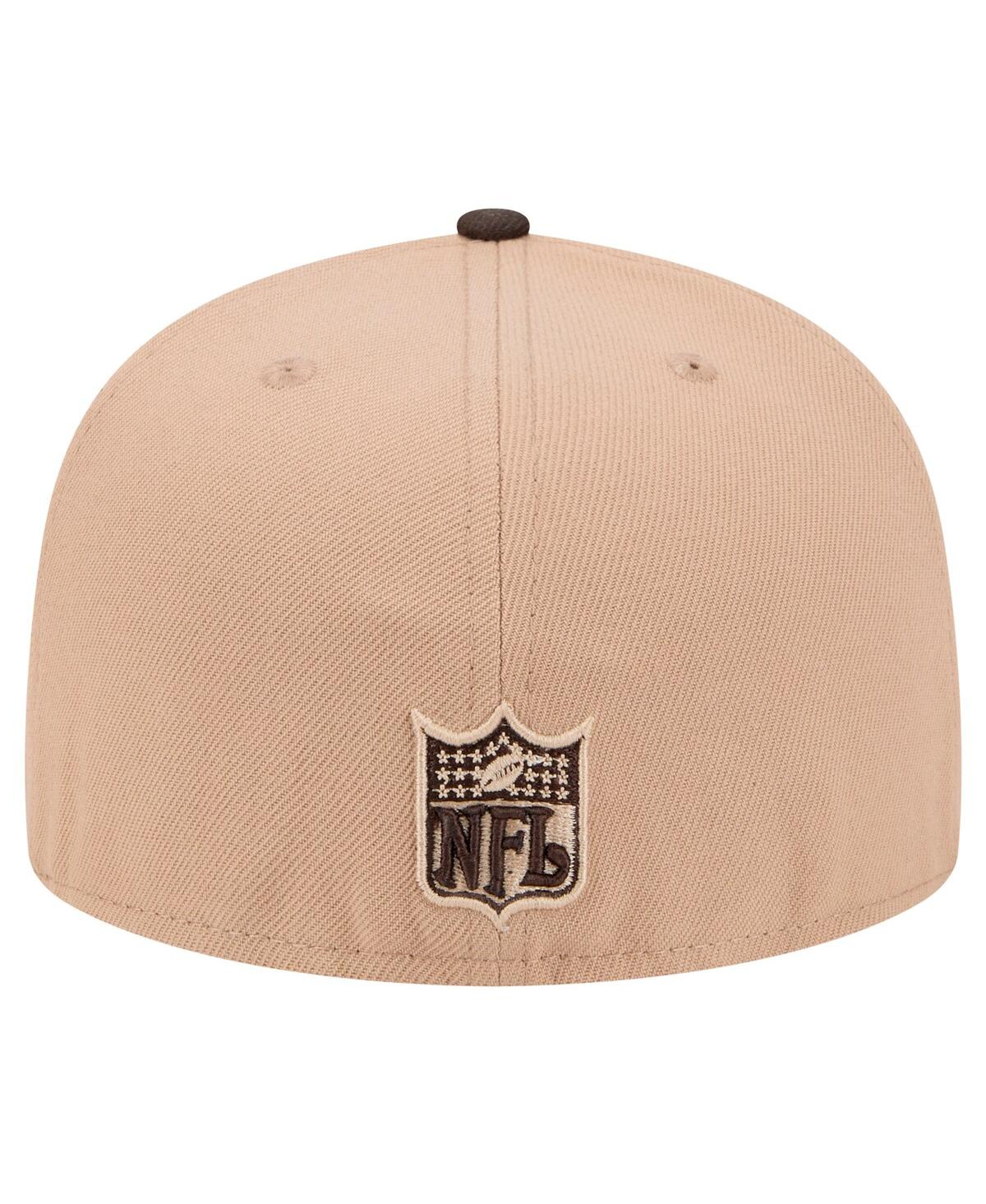 New Era Men's Tan Cleveland Browns Throwback Logo Main 59FIFTY Fitted Hat