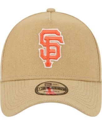 Мужская шляпа с регулируемой оправой A-образной формы цвета хаки San Francisco Giants с логотипом New Era Essentials 9FORTY