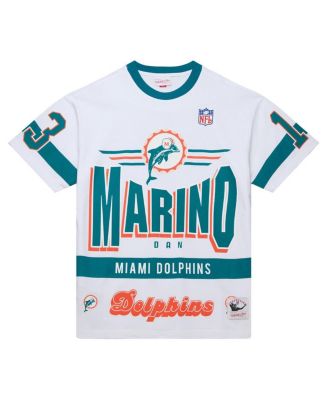 Мужская футболка Mitchell & Ness Dan Marino White Miami Dolphins с названием и номером команды Origins, винтажная футболка с логотипом