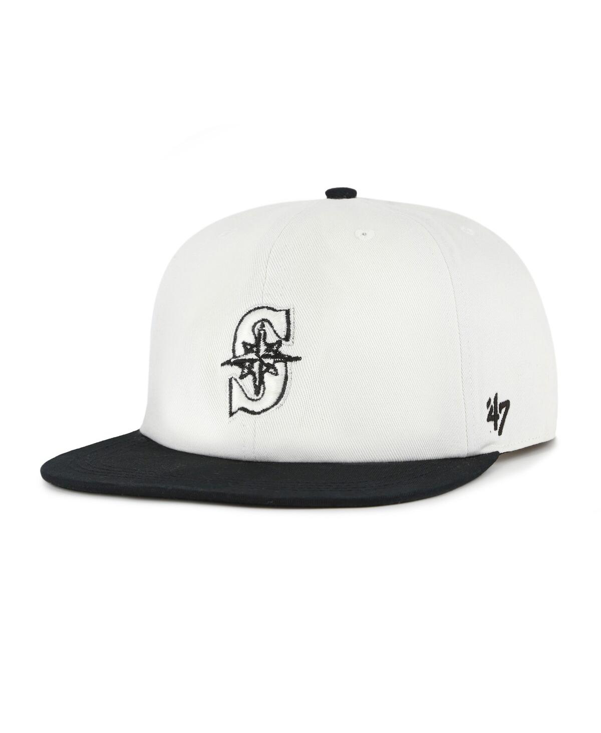 47 Brand Women's White/black Seattle Mariners Foundation Captain Snapback Hat