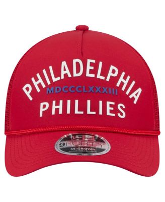 Мужская красная шляпа Philadelphia Phillies New Era в минималистичном стиле с регулируемой оправой А-образной формы длиной 9 футов