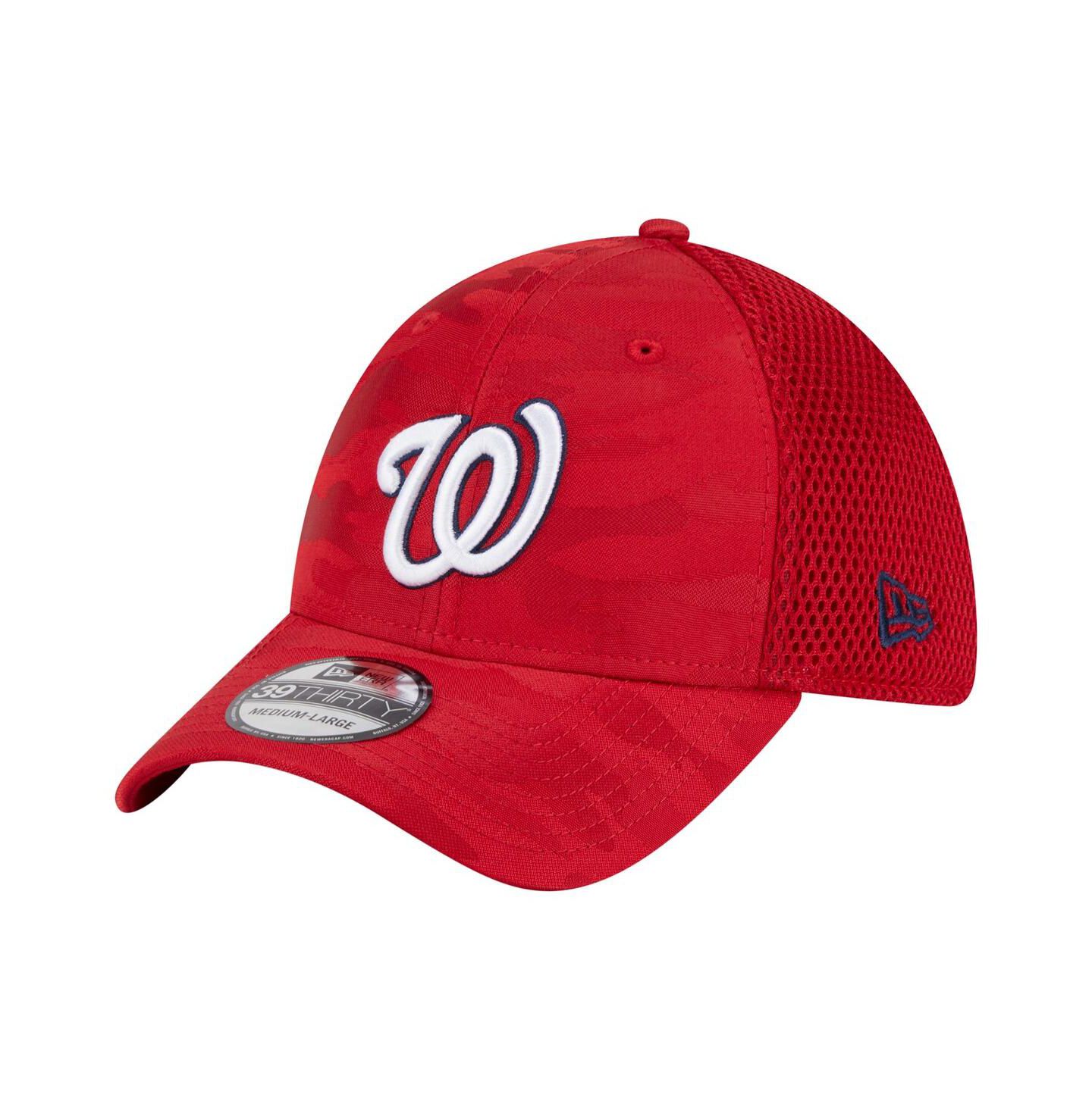 Мужская кепка New Era Red Washington Nationals Subtle Camo 39THIRTY Flex Hat — фото 1