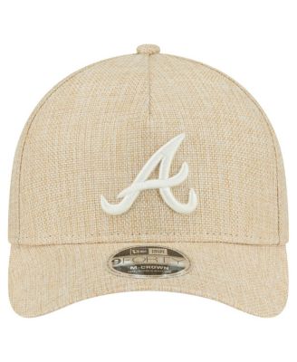 Мужская бежевая шляпа Atlanta Braves из хлопчатобумажной ткани M-Crown A-образной формы с регулируемой длиной 9 футов и 12 дюймов от New Era
