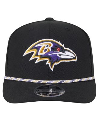 Мужская черная бейсболка Baltimore Ravens Gameday Multi Rope 9SEVENTY с эластичной застежкой New Era